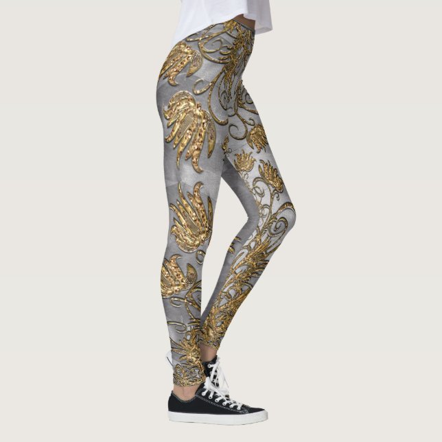 Chantelvilla Dove Two Toned Elegant Leggings (Right)