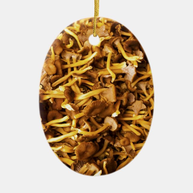 Chanterelles at Hakaniemi Market Hall Ceramic Ornament (Front)