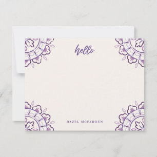Chantilly Boho Mandala Stationery - Grape Note Card
