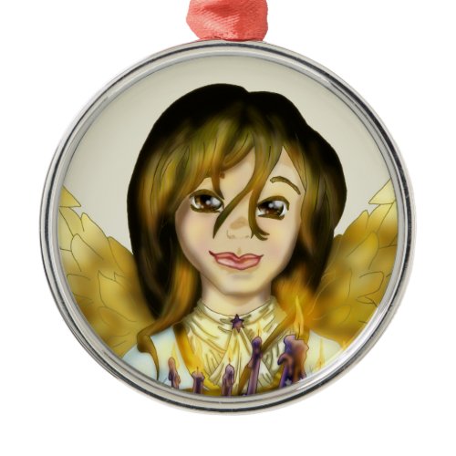 Chanukah Angel Metal Ornament