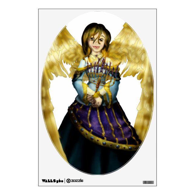 Chanukah Angel Wall Decal (Front)