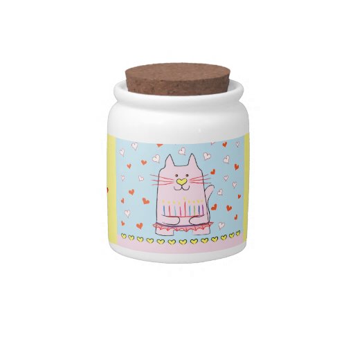 Chanukah Ballerina Cat Candy Jar