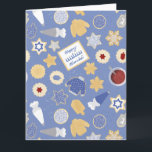 Chanukah cookie party card<br><div class="desc">I love the holidays,  and I love a good holiday pattern to get us into the holiday spirit! This whimsical cookie party inspired design is sure to bring joy to your holiday</div>