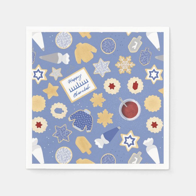 Chanukah cookie party napkins (Front)
