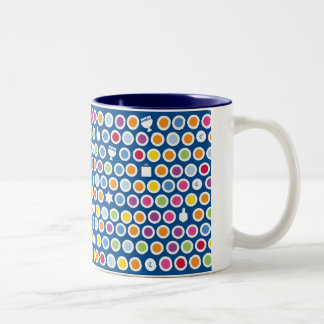 chanukah dots Two-Tone coffee mug