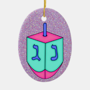 Chanukah Dreidel Ceramic Ornament
