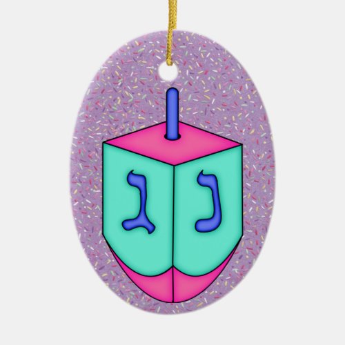 Chanukah Dreidel Ceramic Ornament