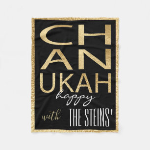 Chanukah Gold Fleece Blanket