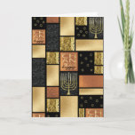 Chanukah Golden Montage Holiday Card<br><div class="desc">Chanukah Golden Montage Holiday Greeting Card with Envelope. Personalize by deleting text on the inside of greeting card. Choose your favorite font style, color, and size. Thanks for stopping and shopping by. Much appreciated!!! Happy Hanukkah! Size: Standard (5" x 7") Birthdays or holidays, good days or hard days, Zazzle’s customized...</div>