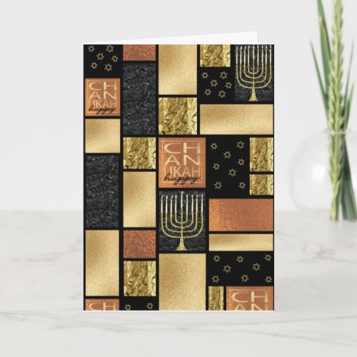 Chanukah Golden Montage Holiday Card