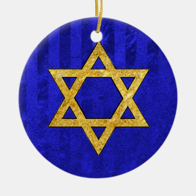 Chanukah Hanukkah חֲנֻכָּה Ceramic Ornament (Front)