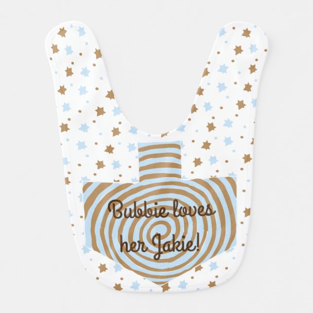 Chanukah/Hanukkah Baby Boy Bib Personalize (Front)