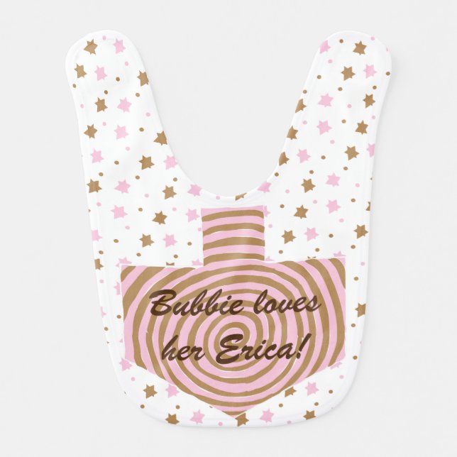 Chanukah/Hanukkah Baby Girl Bib Personalize (Front)