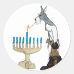 Chanukah ( Hanukkah ) Card Classic Round Sticker at Zazzle