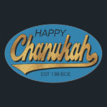 Chanukah/Hanukkah Retro Stickers OVAL<br><div class="desc">Chanukah/Hanukkah Retro Stickers OVAL. "Retro Happy Chanukah EST 139 BCE" I spell it, Chanukah is one of my favorite holidays. Have fun using these stickers as cake toppers, gift tags, favor bag closures, or whatever rocks your festivities! Personalize by deleting, "Happy" and "Est 139 BCE" and replacing with your own...</div>