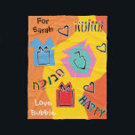 Chanukah Happy Fleece Blanket<br><div class="desc">Personalize "Chanukah Happy" Fleece Blanket/Small Personalize by changing editable text by using your favorite font color, size, and style. This design can also be added to blanket sizes, medium and large. Size: Fleece Blanket, 30"x40" It’s hard to cuddle by yourself. But with these fully customizable comfy fleece blankets, you won’t...</div>