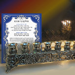 Chanukah Hebrew Candle Light Blessing Hanukkah Photo Print<br><div class="desc">Keep a card with the Blessings for lighting the Chanukah candles nearby.  It's a beautiful addition to your Chanukah table decor.  You can add it to a photo frame of a transparent table sign holder.</div>