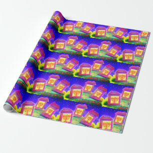 Chanukah Houses Wrapping Paper