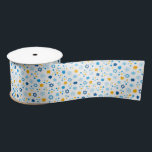Chanukah Jewish Stars Snowflakes White Blue Gold Satin Ribbon<br><div class="desc">Add some holiday color and sparkle with this fun Chanukah wrapping paper design. Appropriate for children or adults, corporate or family gift wrap needs. There are coordinating gift bags, tissue paper, and ribbon for a complete Chanukah look, or you can mix and match with our other Chanukah wrapping paper patterns....</div>
