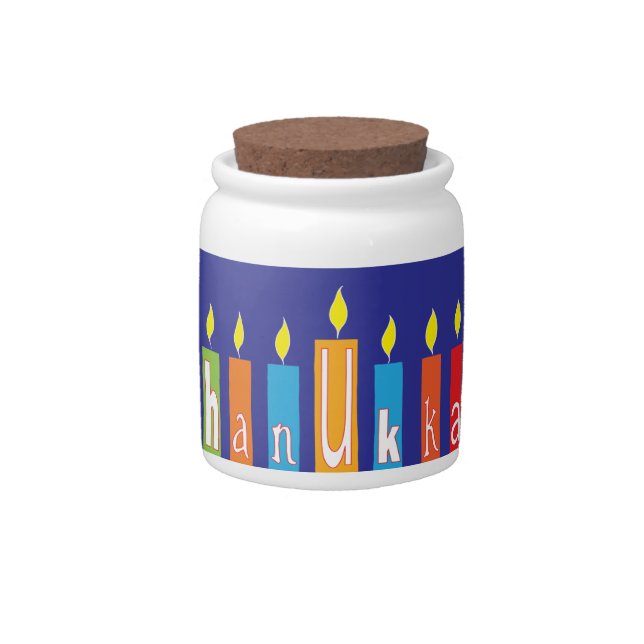 Chanukah Let's Get Lit Candy Jar (Front)