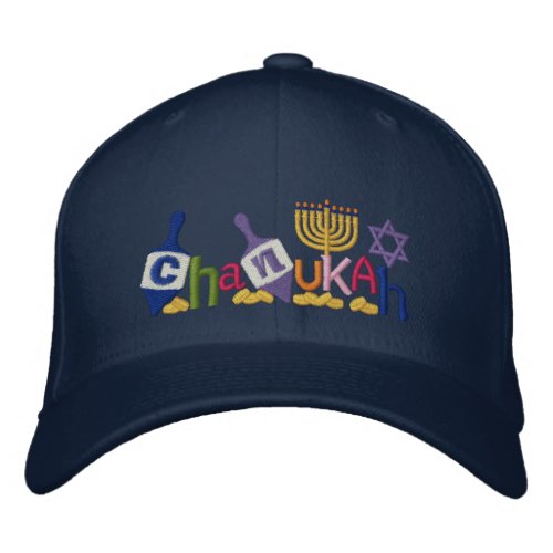 Chanukah Letters Embroidered Baseball Hat