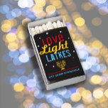 Chanukah Love Light Latkes Custom Promotional Matchboxes<br><div class="desc">This festive Chanukah Matchbox is so much smarter than an ordinary Holiday card! An economical practical :) way to wish clients, congregants, friends, & family a very Happy Hanukkah/Chanukah. A terrific Jewish Holiday promotion or giveaway for your Business, Synagogue, Organization, or Family Hanukah Party. With space to add a line...</div>