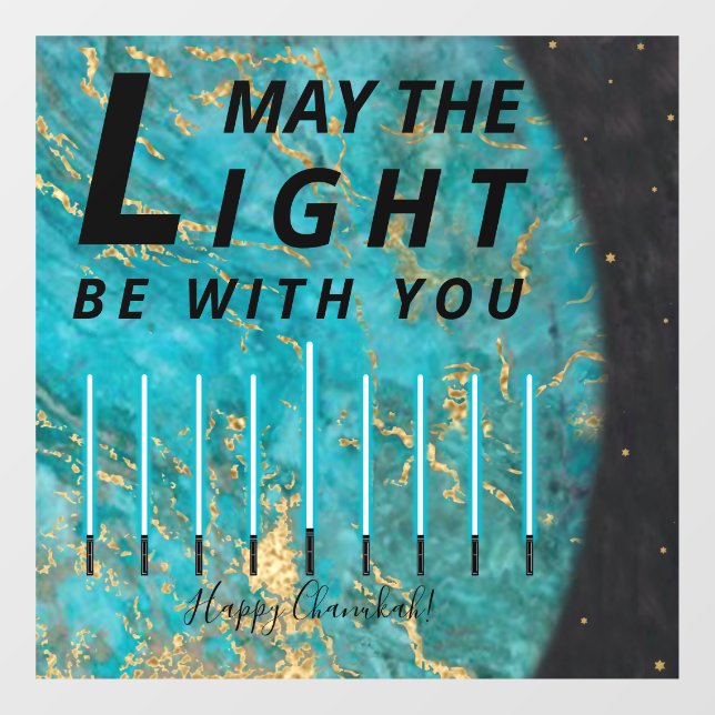 Chanukah May Light Be With You Window Cling (Sheet)