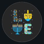 Chanukah Menorah Dreidel Icons Hanukkah Love Celeb Classic Round Sticker<br><div class="desc">Chanukah Menorah Dreidel Icons Hanukkah Love Celebration</div>