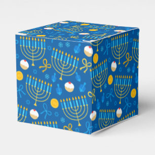 Chanukah Menorah Gelt Dreidel Blue Favor Boxes
