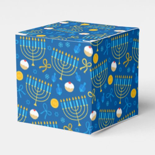 Chanukah Menorah Gelt Dreidel Blue Favor Boxes