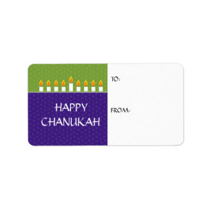 Chanukah Menorah Gift Label