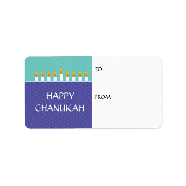 Chanukah Menorah Gift Label (Front)