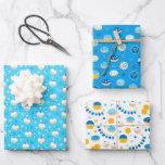Chanukah Mixed Set of Jelly Doughnut Patterns Wrapping Paper Sheets<br><div class="desc">Sometimes you just have a few items to wrap for Chanukah, and you don't want to buy a huge roll of Chanukah wrapping paper that will linger in your closet for years. This selection of three Chanukah wrapping paper sheets is perfect for wrapping a few gifts. Three separate sheets of...</div>