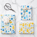 Chanukah Mixed Set of Menorah & Candles Patterns Wrapping Paper Sheets<br><div class="desc">Sometimes you just have a few items to wrap for Chanukah, and you don't want to buy a huge roll of Chanukah wrapping paper that will linger in your closet for years. This selection of three Chanukah wrapping paper sheets is perfect for wrapping a few gifts. Three separate sheets of...</div>