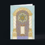 Chanukah ~ Mogen David Arch Card (w/Gold)<br><div class="desc">Rich swirls reminiscent of medieval illuminations adorn this elegant Chanukah greeting</div>