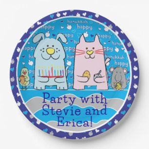 Chanukah Mouse and Friends Paper Plates