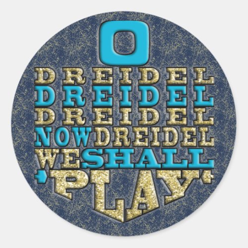 Chanukah O Dreidel Dreidel Stickers Round