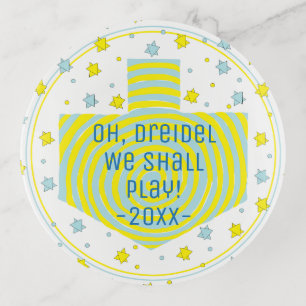Chanukah Oh Dreidel Yellow Trinket Tray