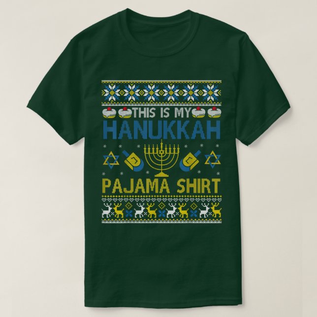 Chanukah Pajamas Family This Is My Hanukkah Pajama T-Shirt (Design Front)