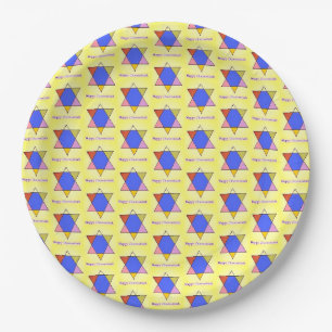 Chanukah Party Designer Paper Plates - Judaica