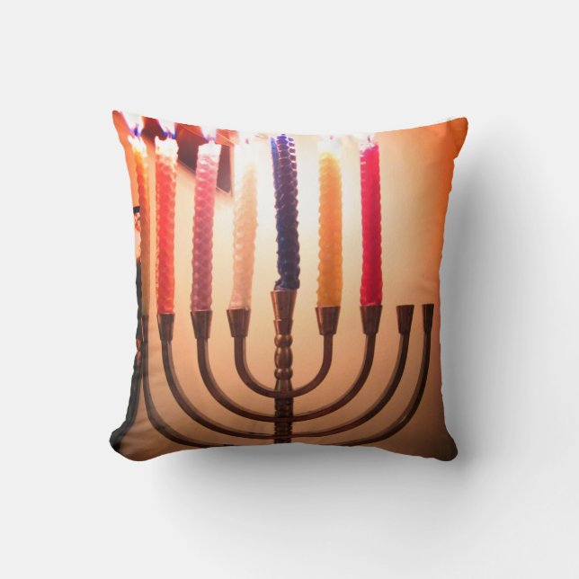 Chanukah Pillow by Tamara Diaz Art  (Front)