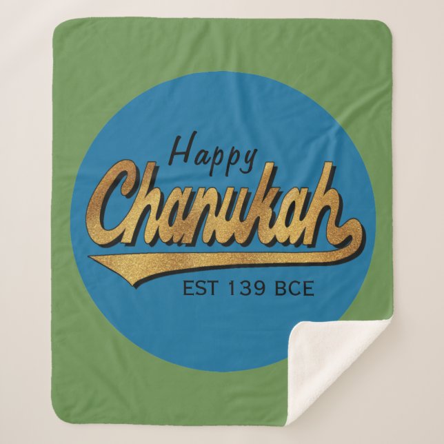 Chanukah Retro Sherpa Hanukkah Blanket/Medium Sherpa Blanket (Front)