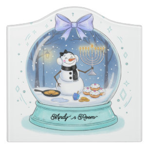 Chanukah Snow Globe Door Sign