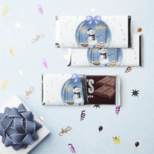 Chanukah Snow Globe Hershey Bar Favors (Front)