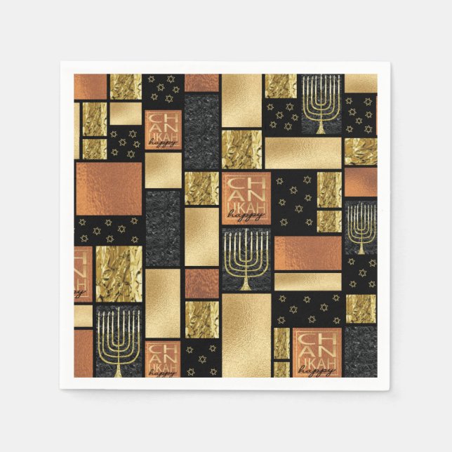 Chanukah Sparkley Tiles Napkins (Front)