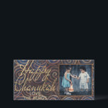 Chanukah Spinning Dreidels Holiday Card<br><div class="desc">Happy Holiday, Hanukkah/Chanukah Photo Card, "Chanukah Spinning Dreidels Holdiday Card" Glossy, Photo Card with white envelope. Personalize by replacing photo and wording. Customize wording by choosing your favorite font style, color, and size. All design elements can be edited on both sides of the card. Thanks for stopping and shopping by!...</div>