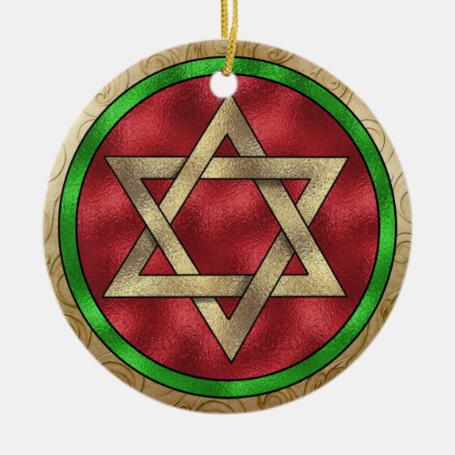 Chanukah Star of David Ceramic Ornament