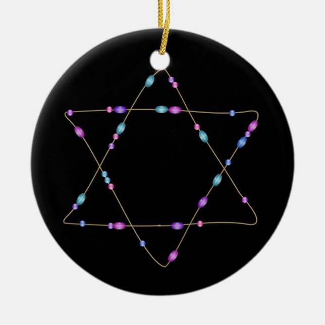 Chanukah Star of David Ceramic Ornament (Front)