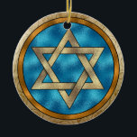 Chanukah Star of David Ceramic Ornament<br><div class="desc">Have fun with these. Think themes! Play with background colors, add or delete text, and (for a bit of an extra fee) customize the back with images, color, your logo / business info., etc.! These are also great for gifts or to use as the finishing touch of class on your...</div>