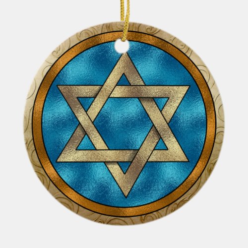 Chanukah Star of David Ceramic Ornament